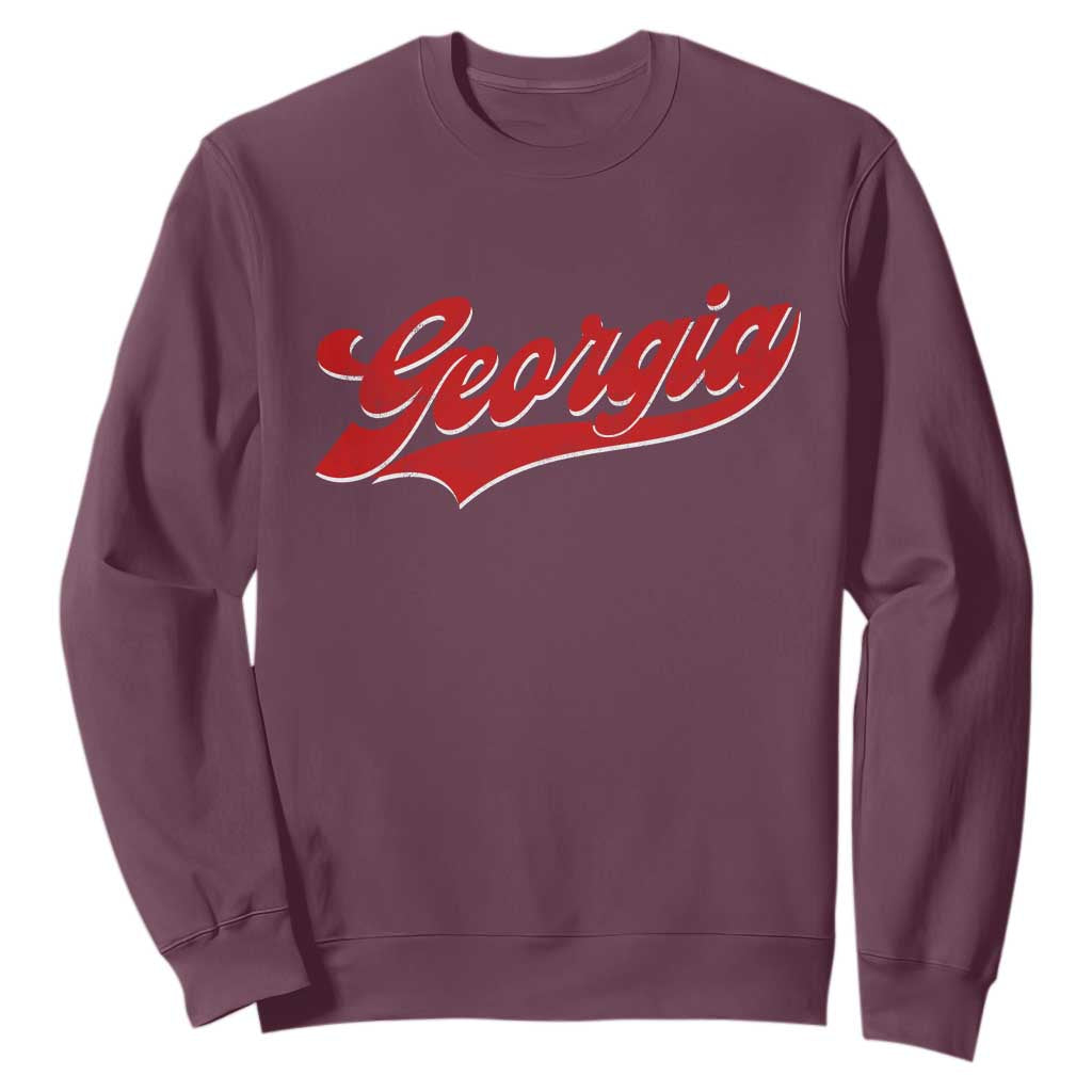 Georgia Vintage Varsity Script Classic Sports Jersey Style Sweatshirt