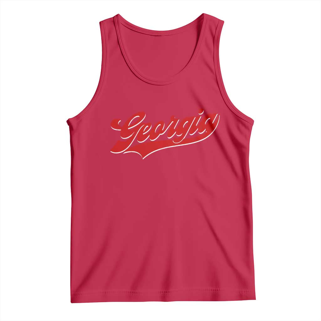 Georgia Vintage Varsity Script Classic Sports Jersey Style Tank Top