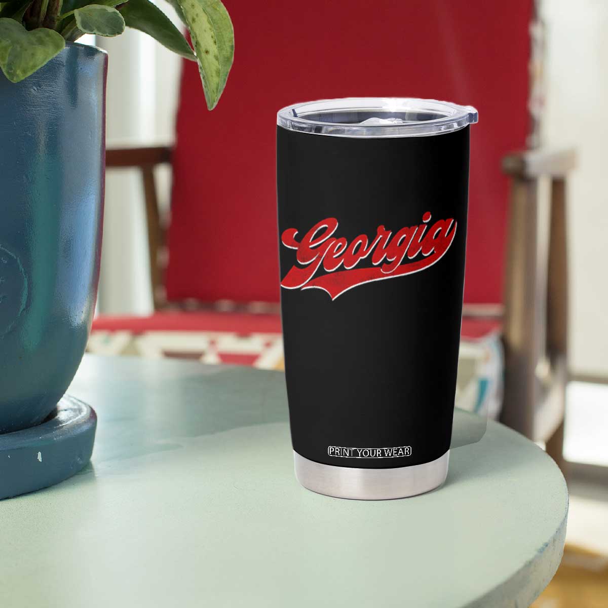 Georgia Vintage Varsity Script Classic Sports Jersey Style Tumbler Cup