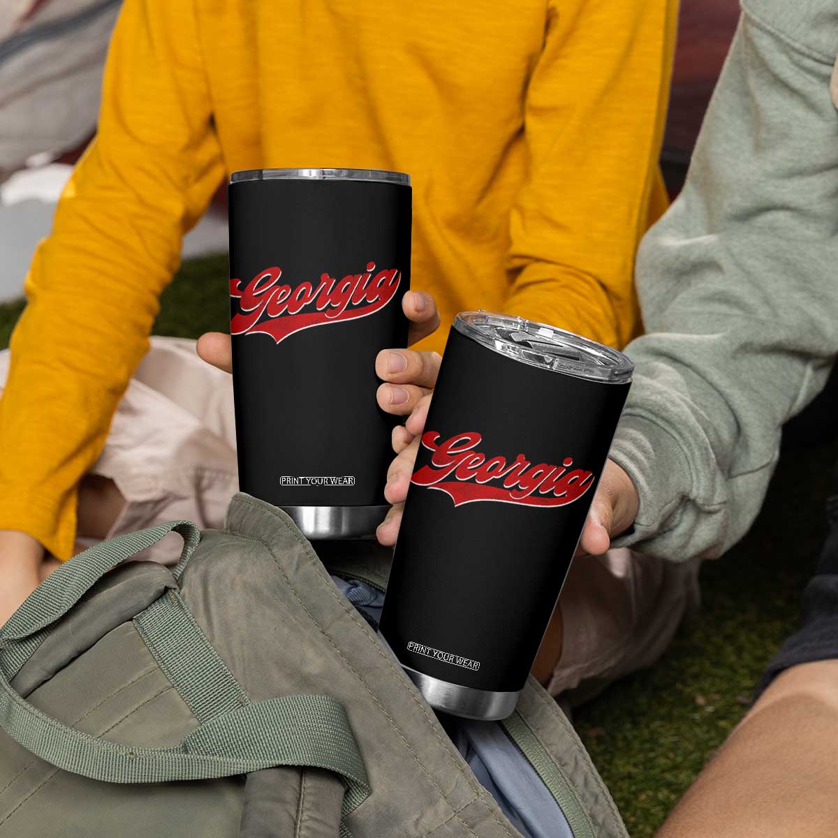 Georgia Vintage Varsity Script Classic Sports Jersey Style Tumbler Cup