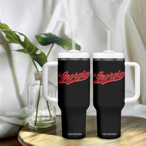 Georgia Vintage Varsity Script Classic Sports Jersey Style Tumbler With Handle