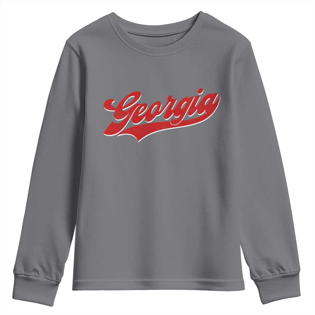 Georgia Vintage Varsity Script Classic Sports Jersey Style Youth Sweatshirt