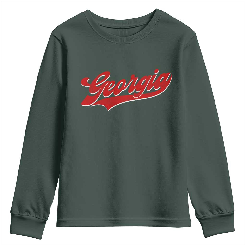 Georgia Vintage Varsity Script Classic Sports Jersey Style Youth Sweatshirt