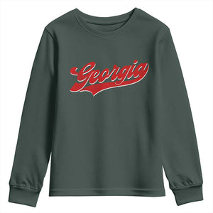 Georgia Vintage Varsity Script Classic Sports Jersey Style Youth Sweatshirt