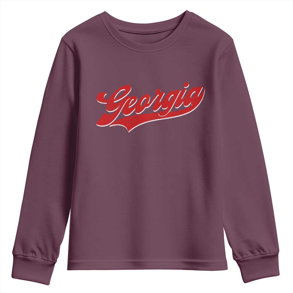 Georgia Vintage Varsity Script Classic Sports Jersey Style Youth Sweatshirt