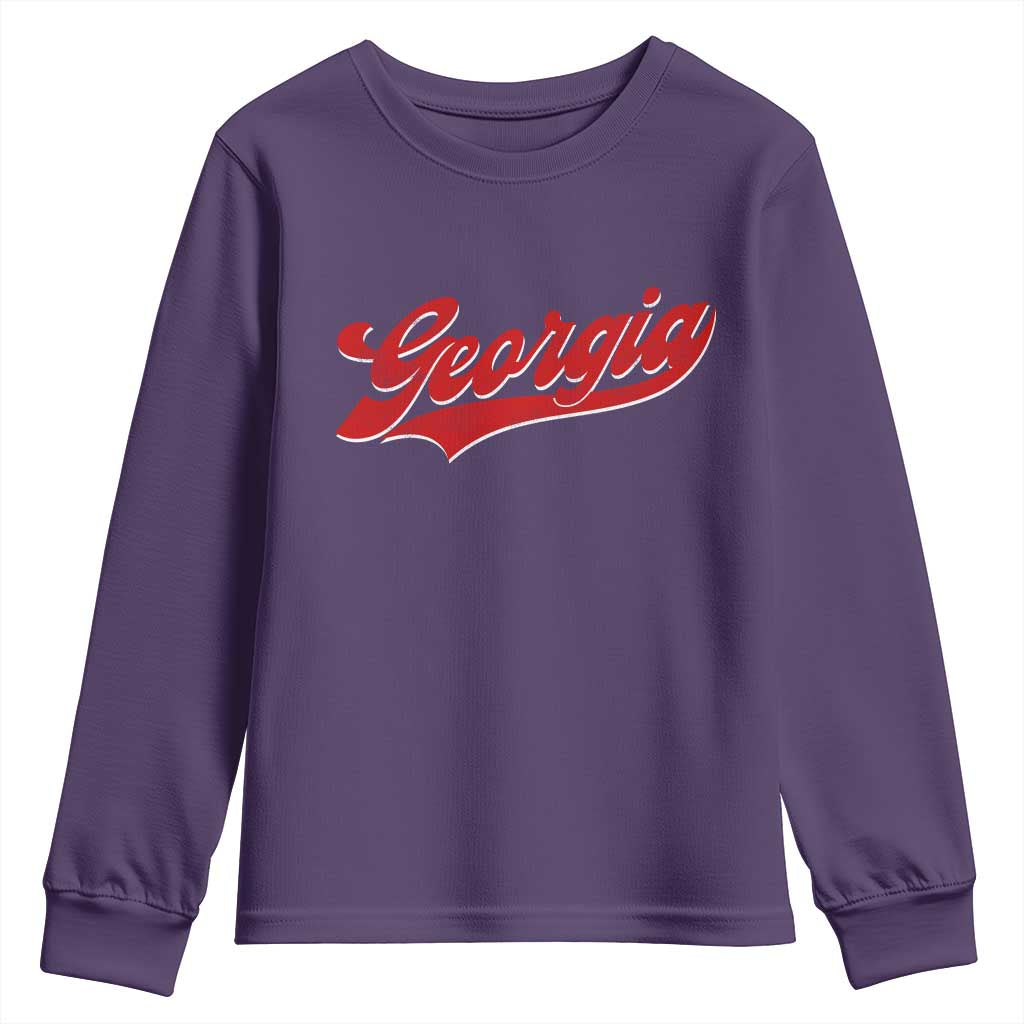 Georgia Vintage Varsity Script Classic Sports Jersey Style Youth Sweatshirt
