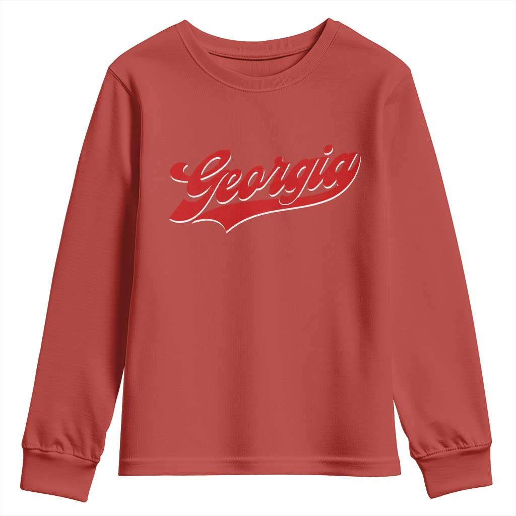 Georgia Vintage Varsity Script Classic Sports Jersey Style Youth Sweatshirt