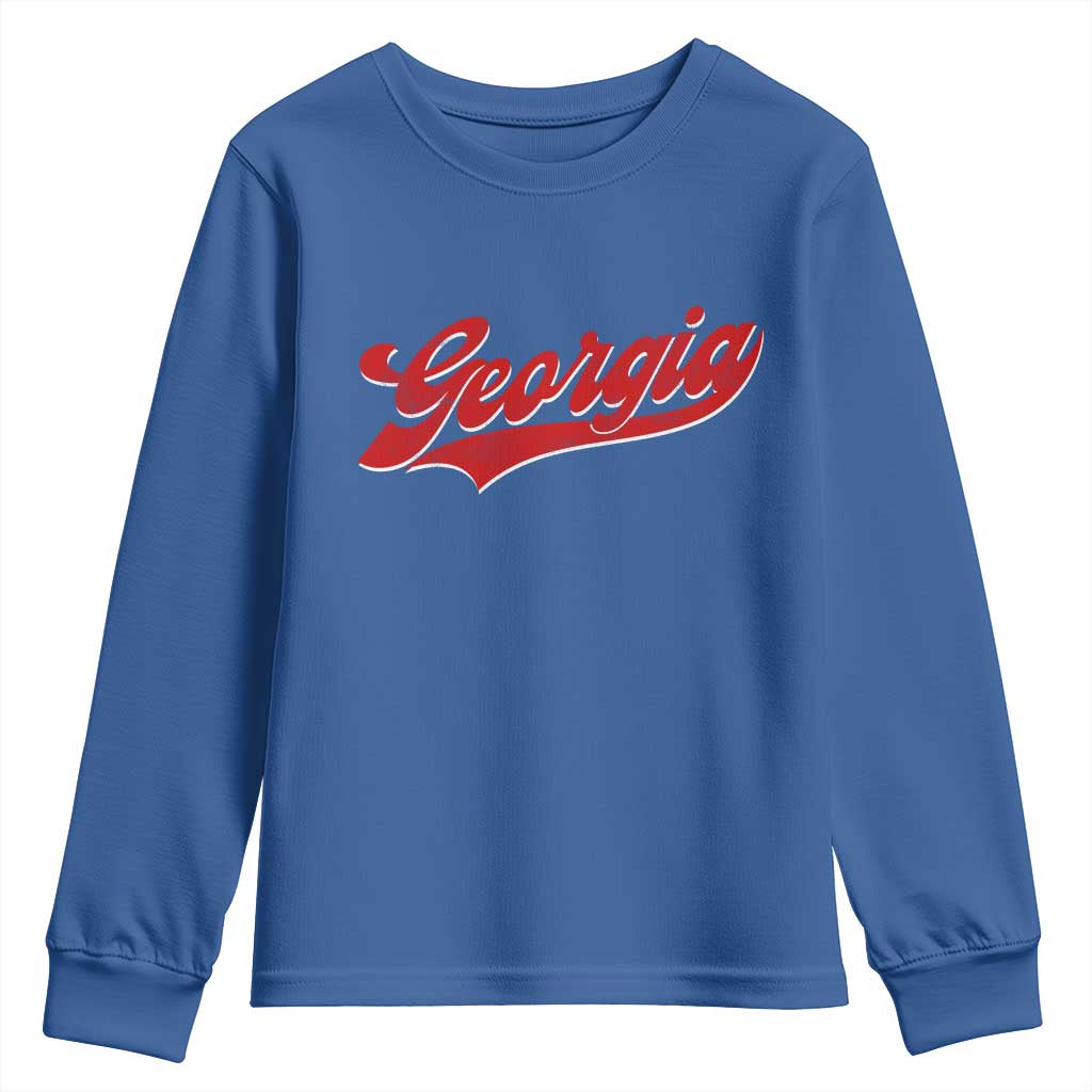 Georgia Vintage Varsity Script Classic Sports Jersey Style Youth Sweatshirt