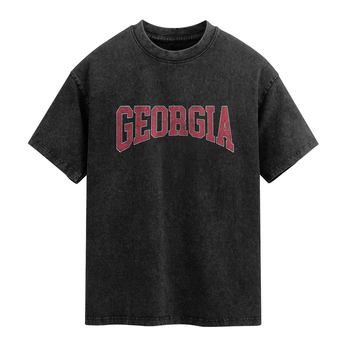 Georgia Sports Throwback Design Jersey Style Washed Cotton T-Shirt