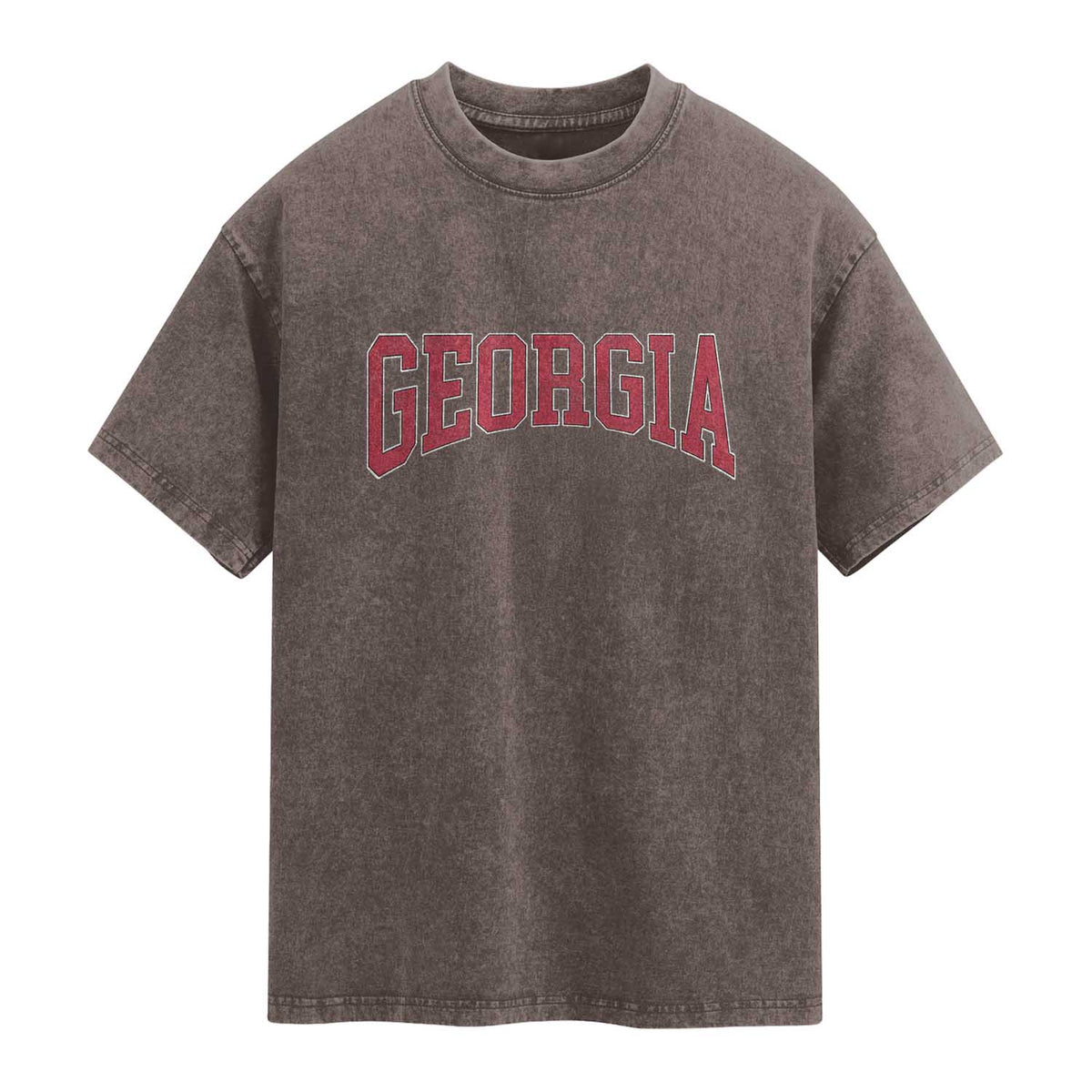 Georgia Sports Throwback Design Jersey Style Washed Cotton T-Shirt