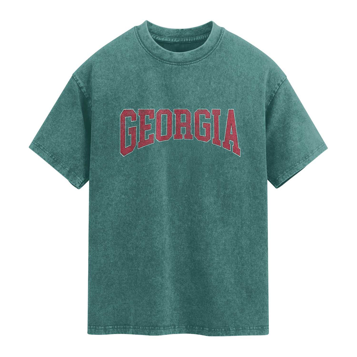 Georgia Sports Throwback Design Jersey Style Washed Cotton T-Shirt