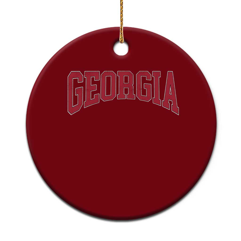 Georgia Sports Throwback Design Jersey Style Ceramic Ornament