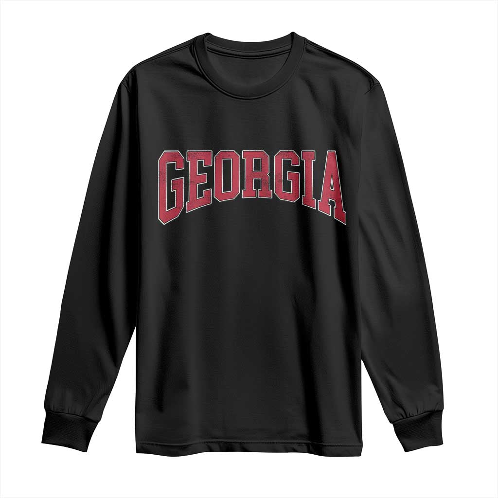 Georgia Sports Throwback Design Jersey Style Long Sleeve Shirt