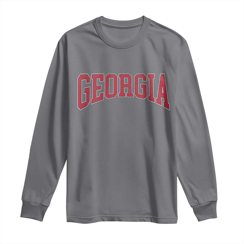 Georgia Sports Throwback Design Jersey Style Long Sleeve Shirt