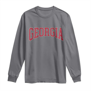 Georgia Sports Throwback Design Jersey Style Long Sleeve Shirt