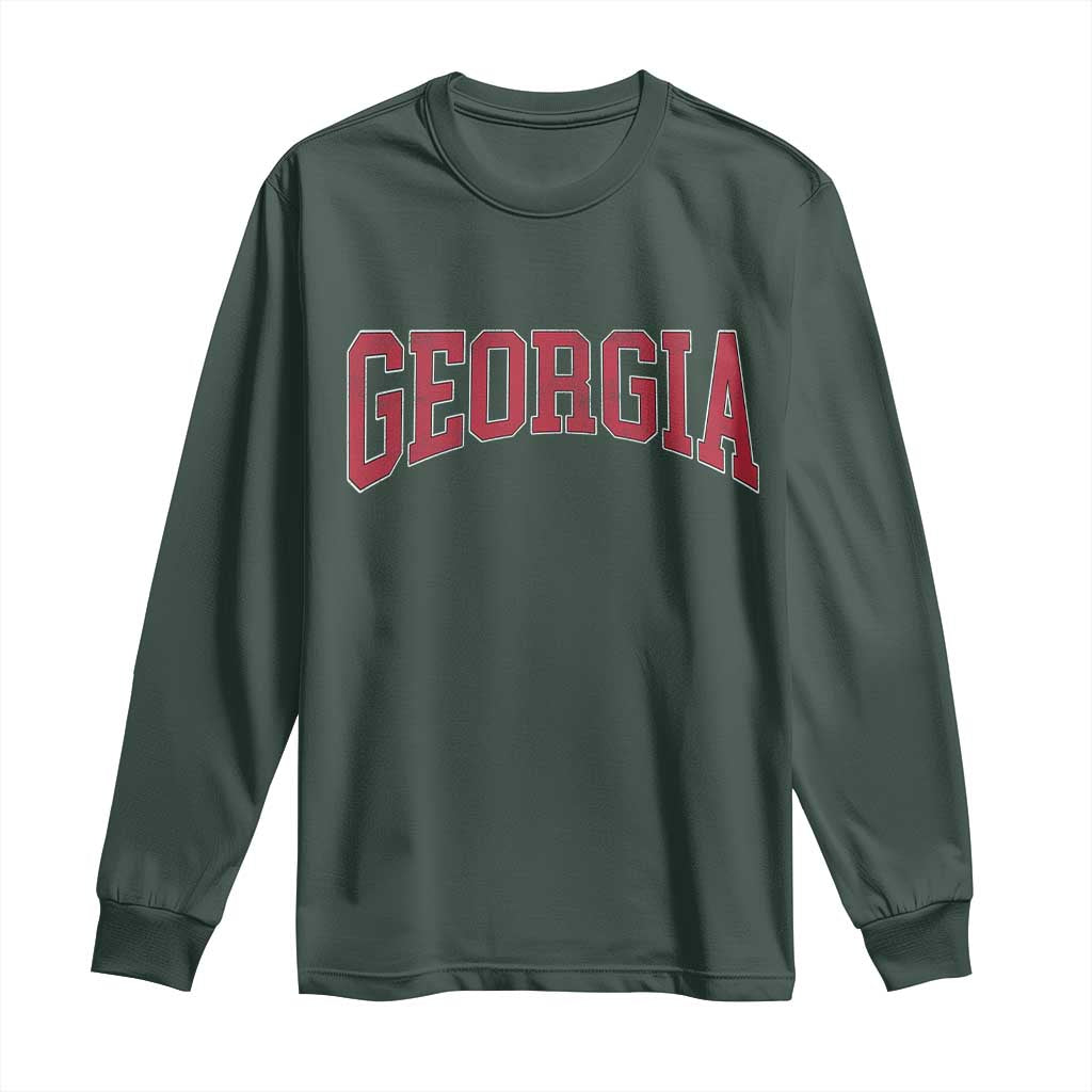 Georgia Sports Throwback Design Jersey Style Long Sleeve Shirt