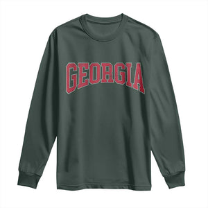 Georgia Sports Throwback Design Jersey Style Long Sleeve Shirt