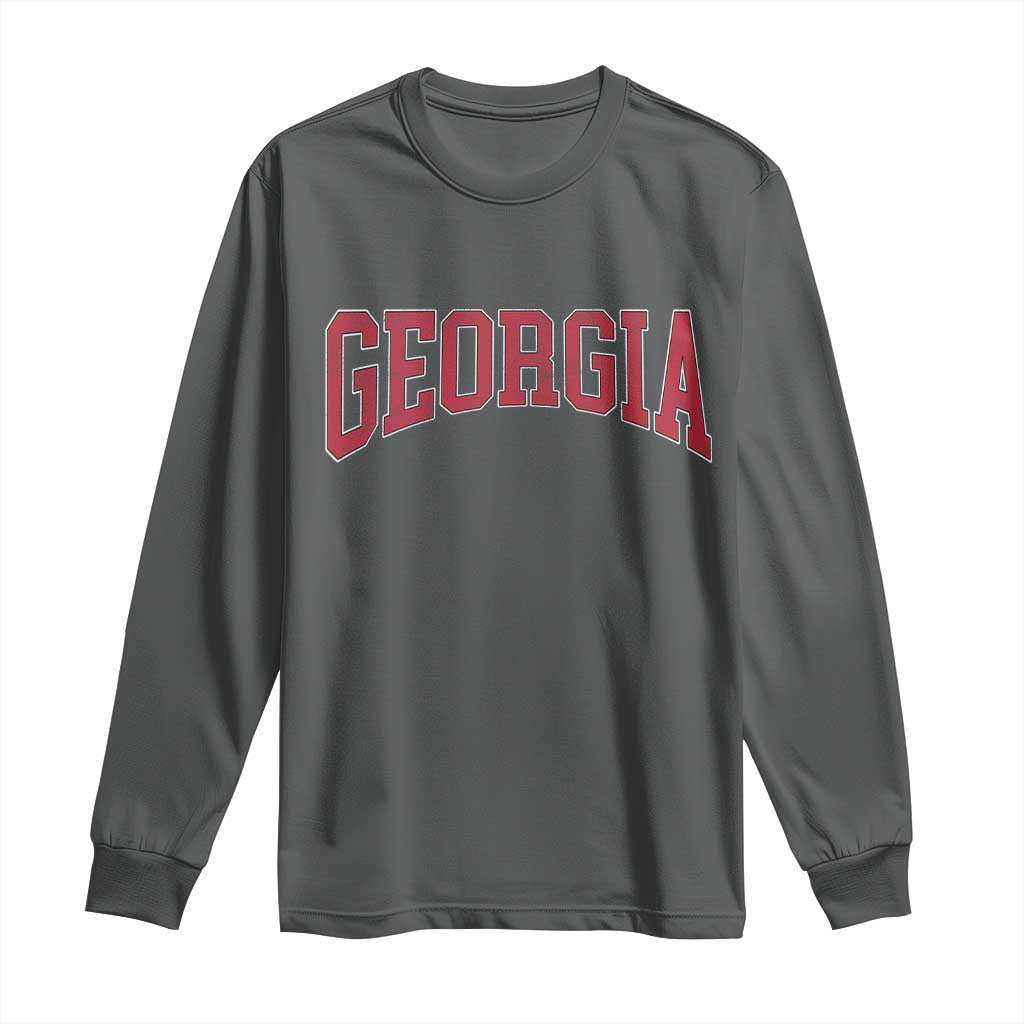 Georgia Sports Throwback Design Jersey Style Long Sleeve Shirt