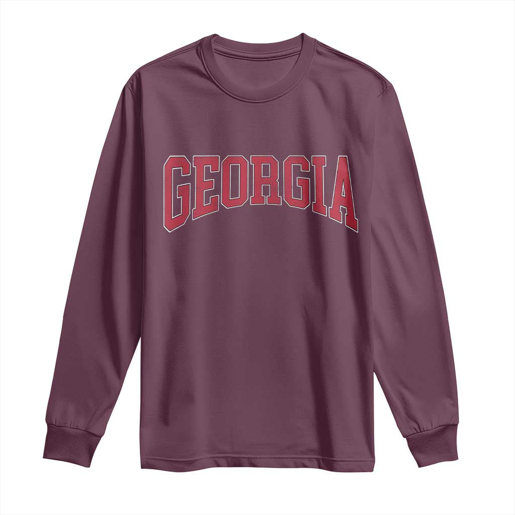 Georgia Sports Throwback Design Jersey Style Long Sleeve Shirt