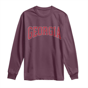 Georgia Sports Throwback Design Jersey Style Long Sleeve Shirt