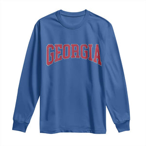 Georgia Sports Throwback Design Jersey Style Long Sleeve Shirt