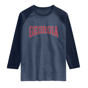 Georgia Sports Throwback Design Jersey Style Raglan Shirt