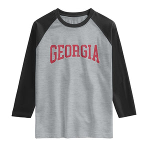 Georgia Sports Throwback Design Jersey Style Raglan Shirt