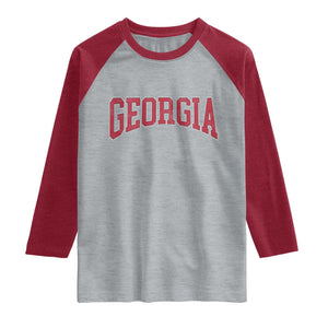 Georgia Sports Throwback Design Jersey Style Raglan Shirt