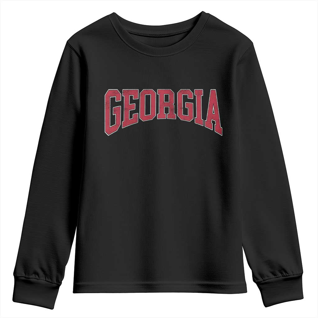 Georgia Sports Throwback Design Jersey Style Youth Sweatshirt
