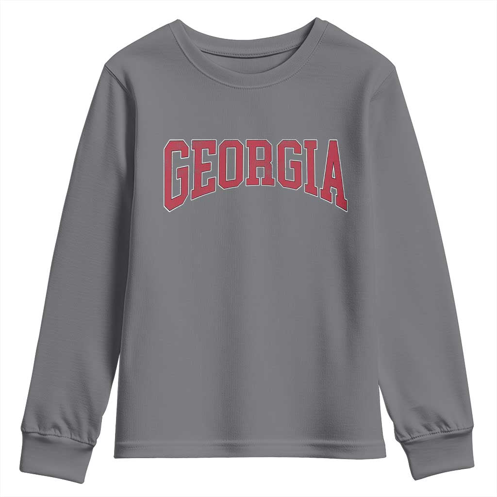 Georgia Sports Throwback Design Jersey Style Youth Sweatshirt