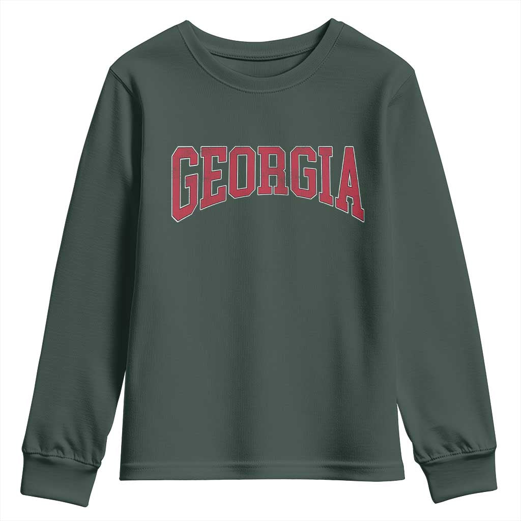 Georgia Sports Throwback Design Jersey Style Youth Sweatshirt