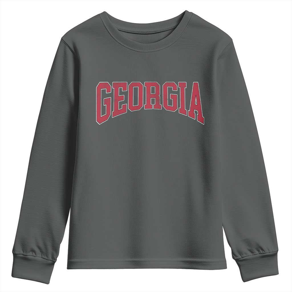 Georgia Sports Throwback Design Jersey Style Youth Sweatshirt