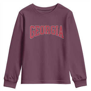 Georgia Sports Throwback Design Jersey Style Youth Sweatshirt