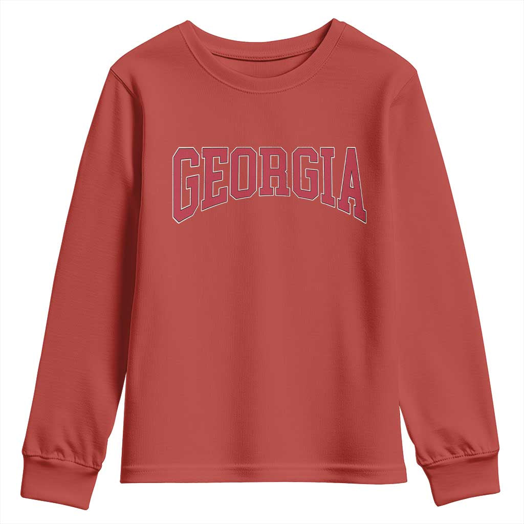Georgia Sports Throwback Design Jersey Style Youth Sweatshirt