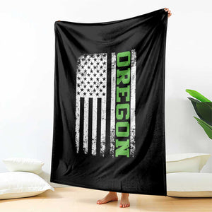 Vintage Oregon American Flag Throw Blanket Distressed Varsity Aesthetic Letters OR State