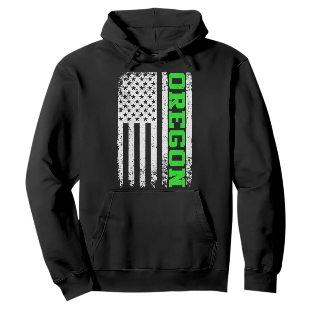 Vintage Oregon American Flag Hoodie Distressed Varsity Aesthetic Letters OR State