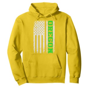 Vintage Oregon American Flag Hoodie Distressed Varsity Aesthetic Letters OR State