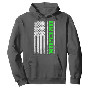 Vintage Oregon American Flag Hoodie Distressed Varsity Aesthetic Letters OR State