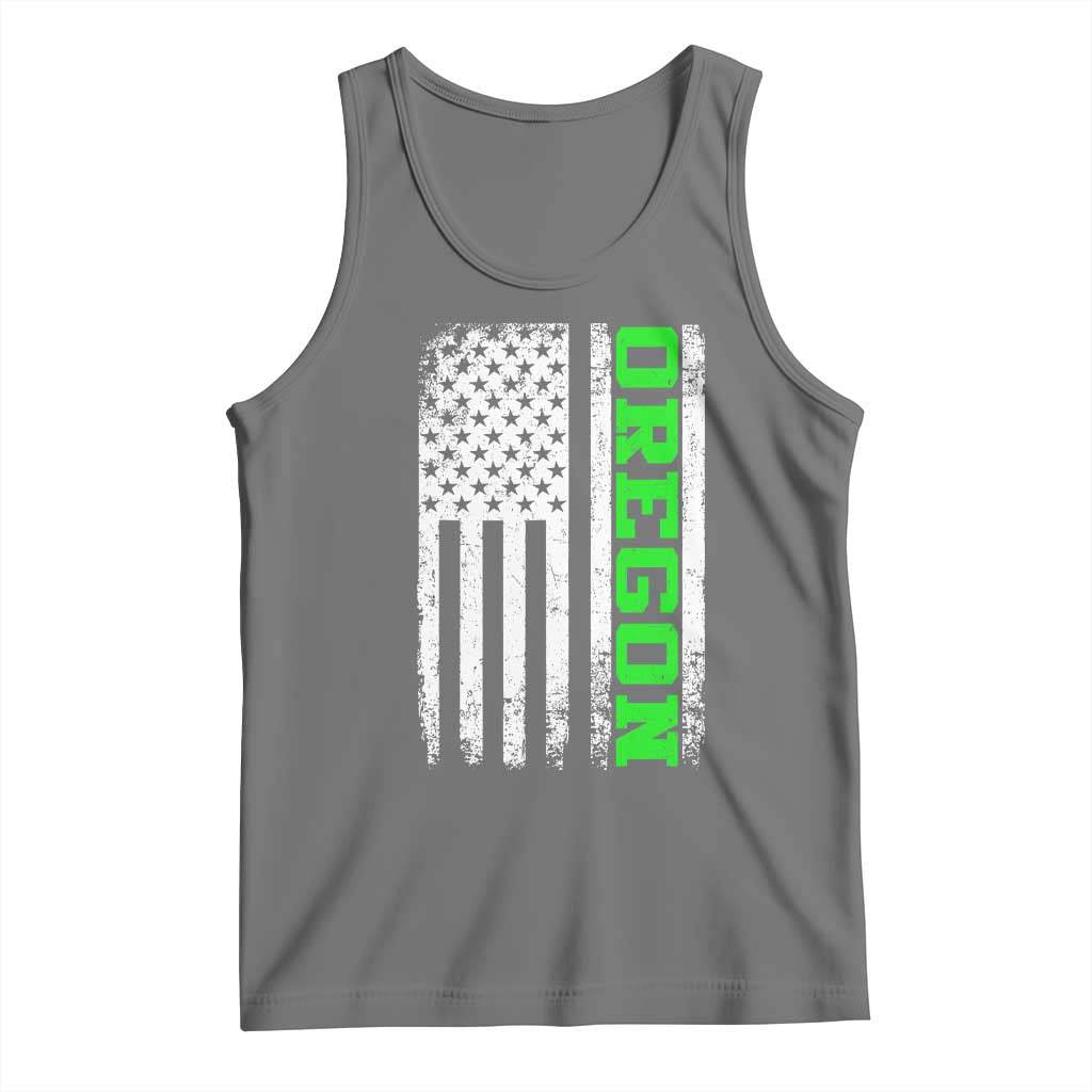 Vintage Oregon American Flag Tank Top Distressed Varsity Aesthetic Letters OR State