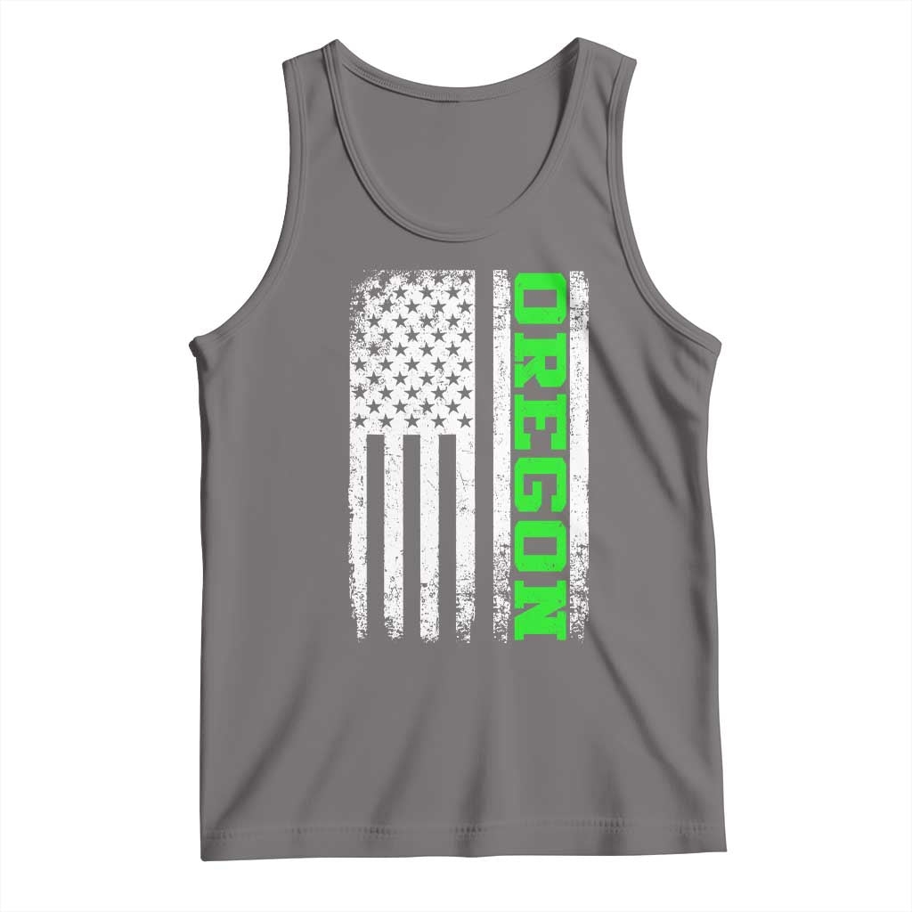 Vintage Oregon American Flag Tank Top Distressed Varsity Aesthetic Letters OR State