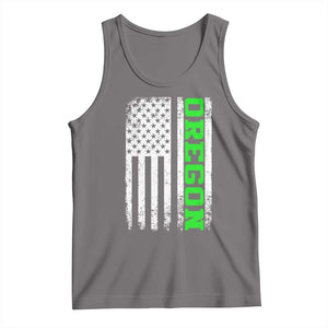 Vintage Oregon American Flag Tank Top Distressed Varsity Aesthetic Letters OR State
