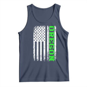 Vintage Oregon American Flag Tank Top Distressed Varsity Aesthetic Letters OR State