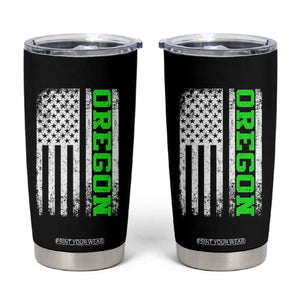Vintage Oregon American Flag Tumbler Cup Distressed Varsity Aesthetic Letters OR State