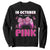 In October We Wear Pink Sweatshirt Breast Cancer Awareness Game Console Pink Bow TS11 Black Print Your Wear