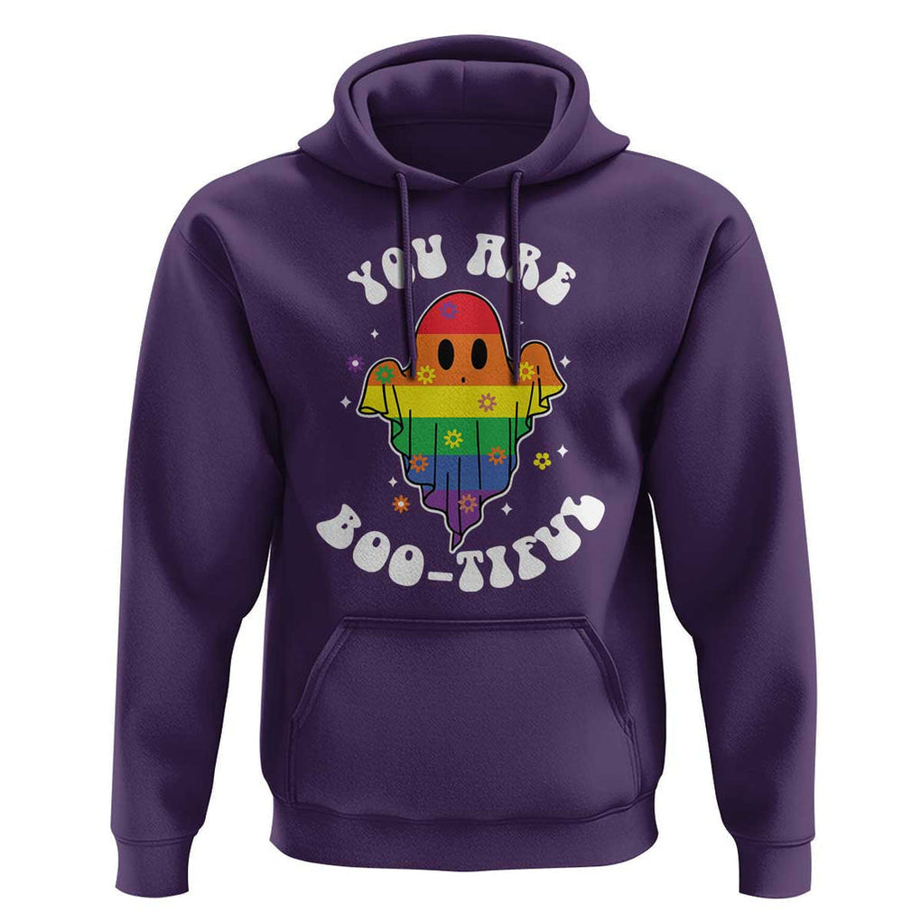 Halloween LGBT Hoodie You Are Boo Tiful Beautiful Rainbow Ghost TS11 Purple Print Your Wear
