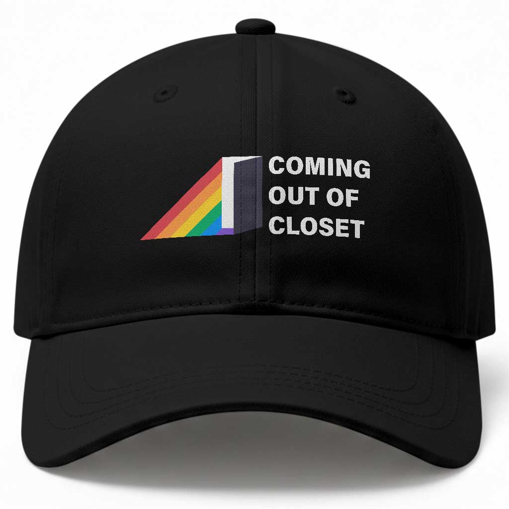 Come Out LGBT Baseball Cap Coming Out Of Closet Rainbow Door TS11 Print Your Wear