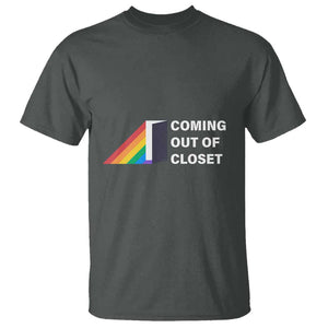 Come Out LGBT T Shirt Coming Out Of Closet Rainbow Door TS11 Dark Heather Print Your Wear