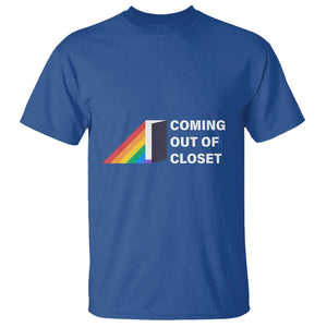 Come Out LGBT T Shirt Coming Out Of Closet Rainbow Door TS11 Royal Blue Print Your Wear