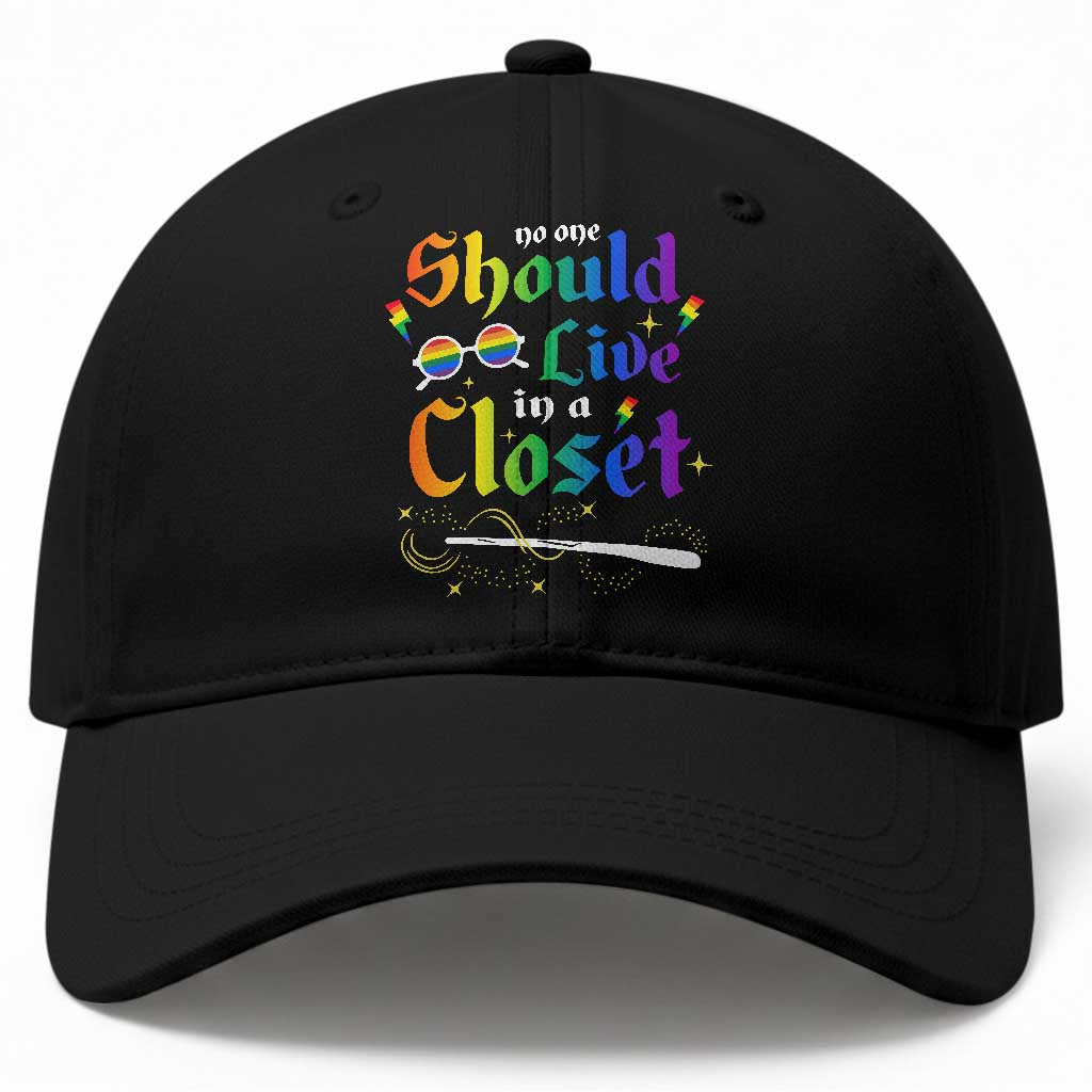 Come Out LGBT Baseball Cap No One Should Live In A Closet Magical Rainbow Glasses TS11 Print Your Wear