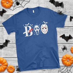 Halloween T Shirt Boo Horror Murderer Masks Bat Spooky Season TS11 Royal Blue Print Your Wear